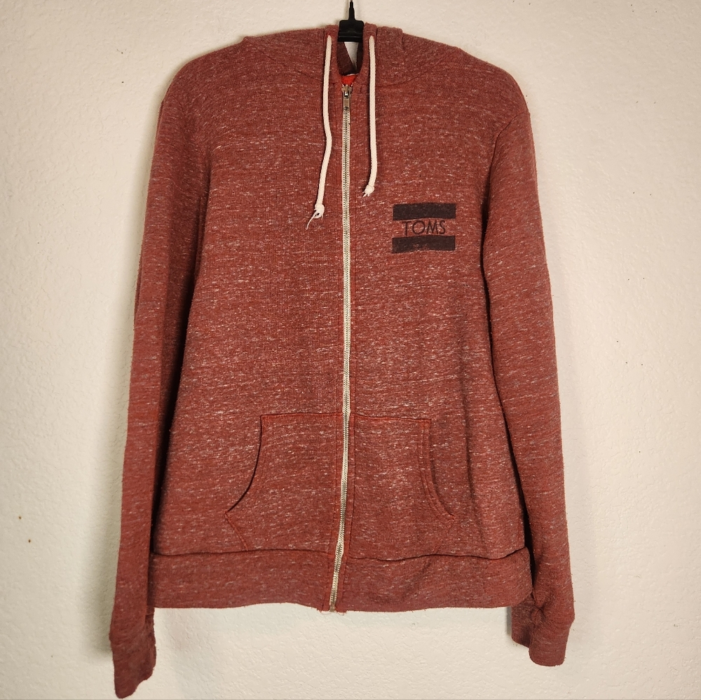 TOMS Women's Heathered Brick Red Zip-Up Jacket, Size‎ S
